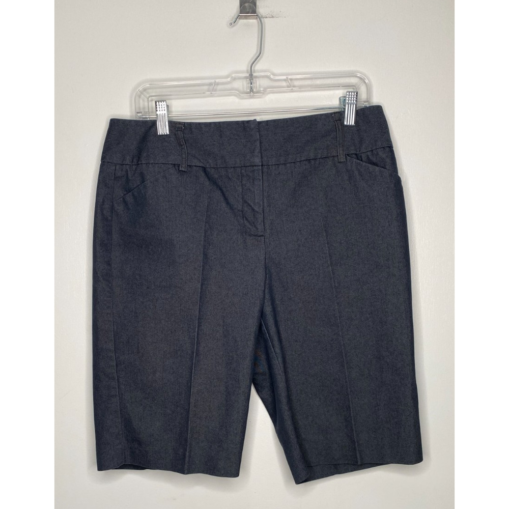 Dana Buchman Signature Chambray Walking Shorts – Size 12, High Waist, Cotton Ble